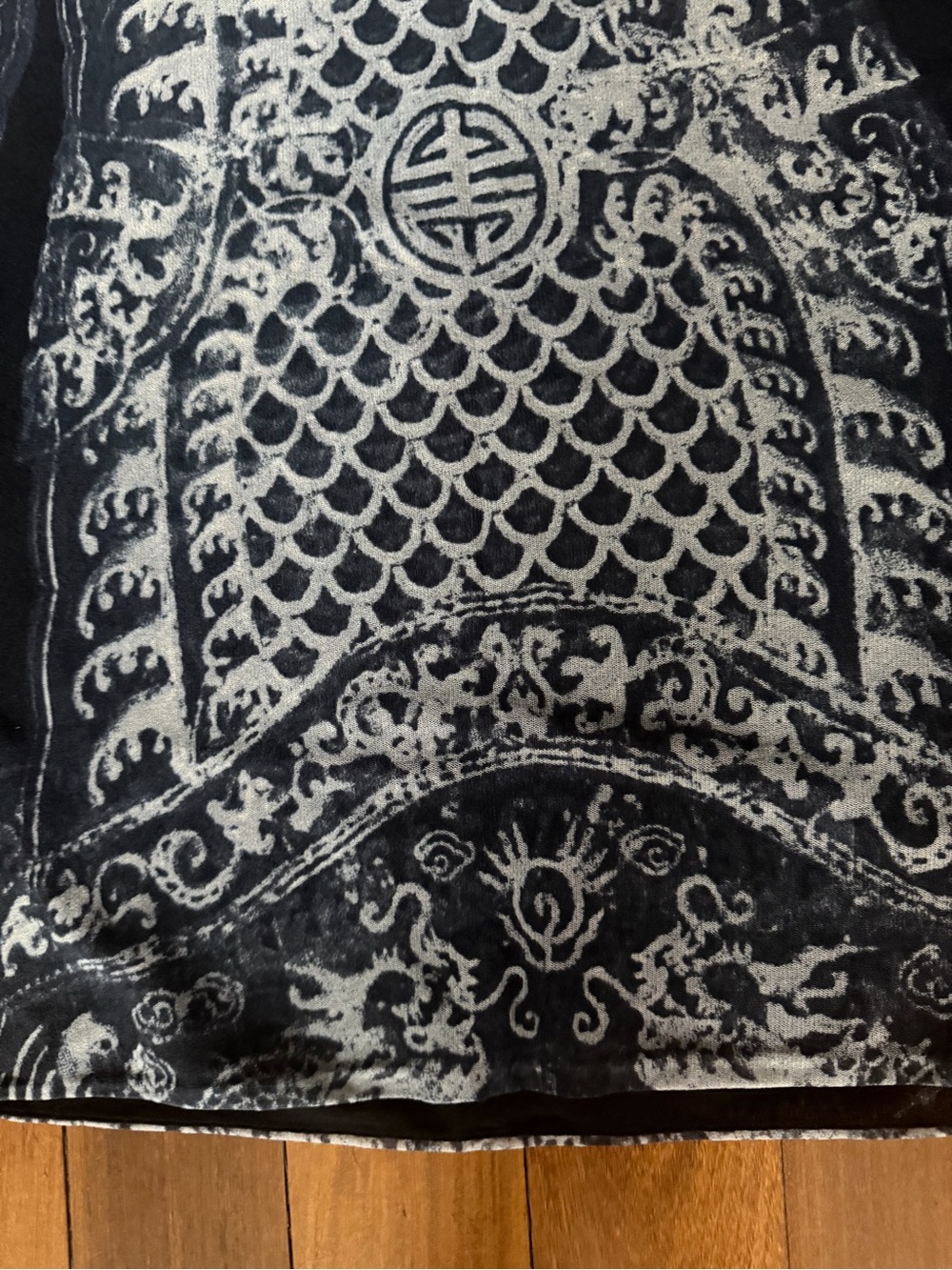 Vivienne Tam RARE Vintage blue dragon batik long sleeve opera top sz 3 US 4-8 - Picture 11 of 11